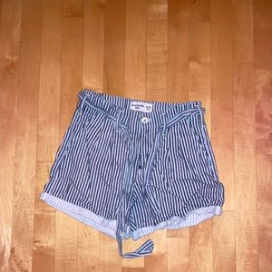 kids blue and white striped shorts